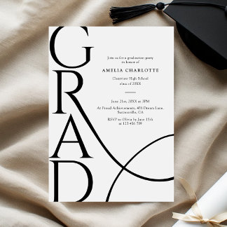 Convite Elegant Typography Modern 2026 Graduation Party