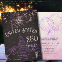 Elegant US 250 Years Firework Purple Capitol Hill