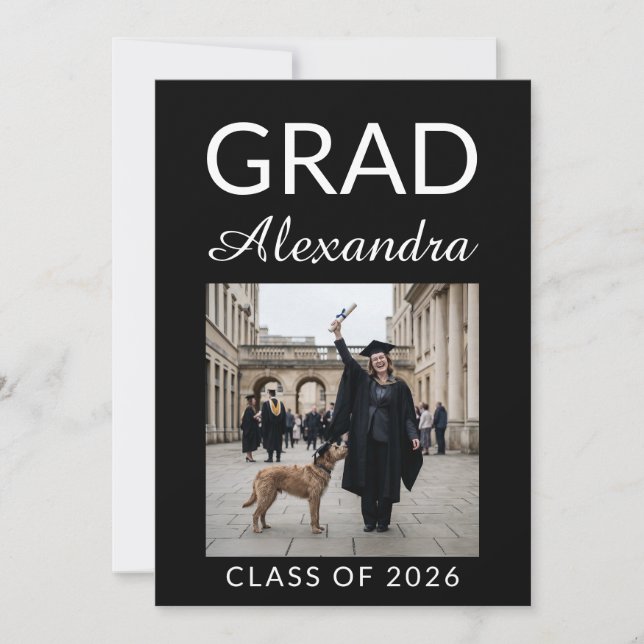 Convite Elegant Veterinary Medicine Graduation Party (Frente)