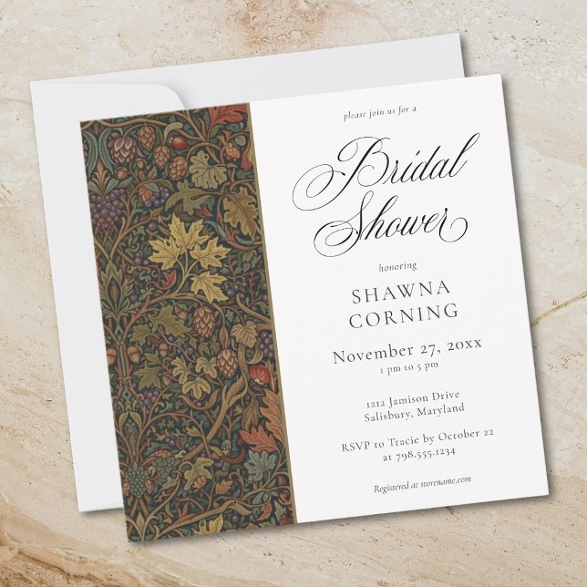 Convite Elegant Vintage Cottage Botanical Fall Shower (Elegant Vintage Cottage Botanical Fall Shower Invitation)