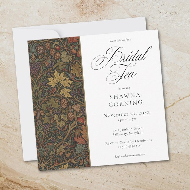 Convite Elegant Vintage Cottage Botanical Fall Shower Tea (Elegant Vintage Cottage Botanical Fall Shower Tea Invitation)