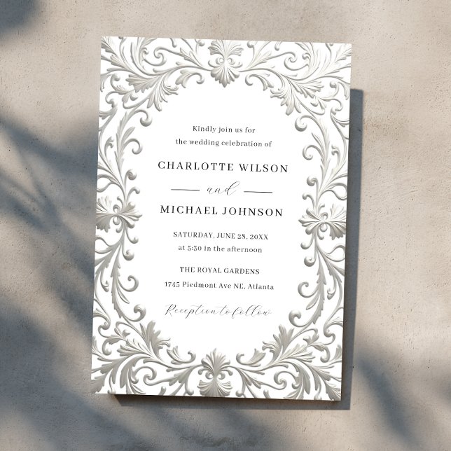 Convite Elegant Vintage Ornate Frame Wedding  (Criador carregado)