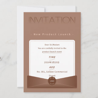 Convite Elegant Warm Brown New Product Launch Invitation –