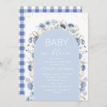Elegant Watercolor Baby in Blooom blue flowers   B