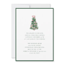 Elegant Watercolor Christmas Tree Holiday Party 