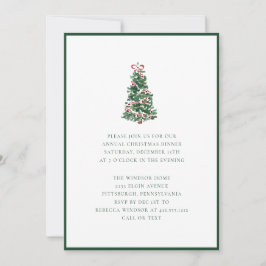 Convite Elegant Watercolor Christmas Tree Holiday Party 
