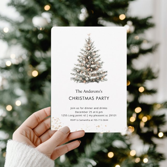 Convite Elegant Watercolor Christmas Tree Party (Criador carregado)