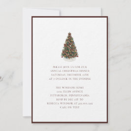 Convite Elegant Watercolor Christmas Tree Plaid 