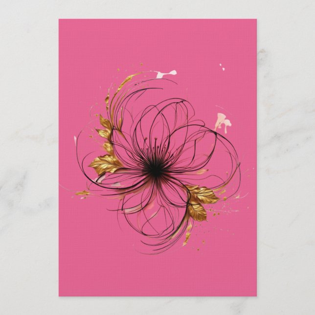 Convite Elegant Watercolor Floral Art  (Frente)