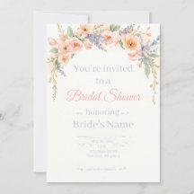 Elegant Watercolor Floral Bridal Shower Invitation