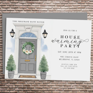 Convite Elegant Watercolor Housearming Party