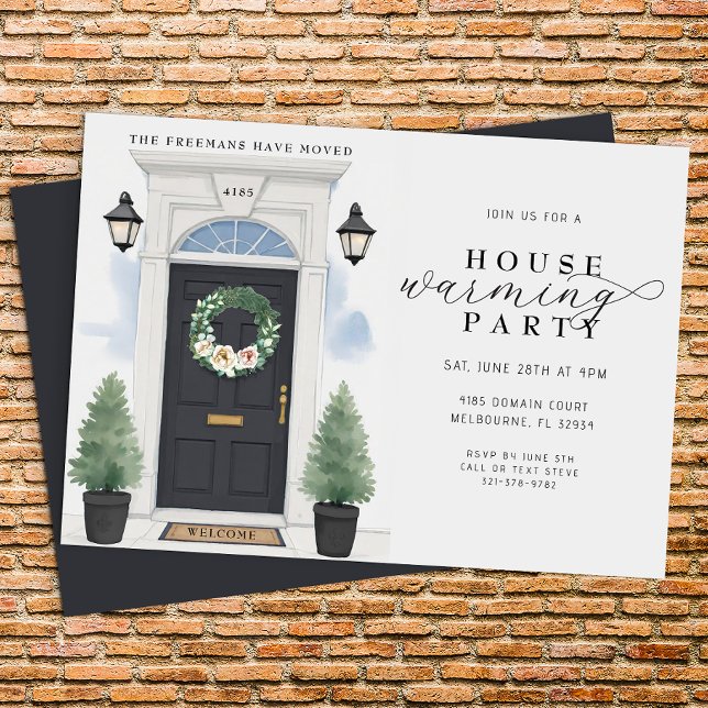 Convite Elegant Watercolor Housearming Party (Housewarming party invite)