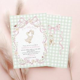 Convite Elegant  Watercolor One 1st Birthday silly goose G