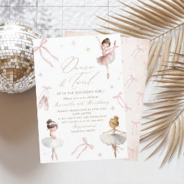 Convite Elegant  Watercolor One 4th Birthday tutu cute Gir