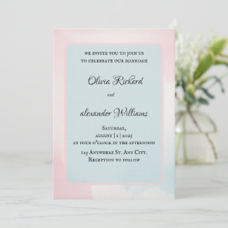 Convite Elegant Watercolor Pastel Wedding Invitation