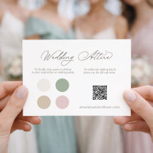 Elegant Wedding Attire Card with Color Palette