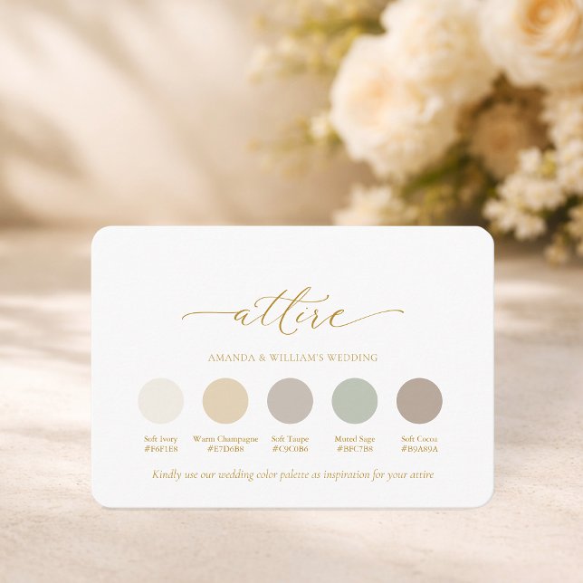 Convite Elegant Wedding Attire Color Palette Card (Criador carregado)