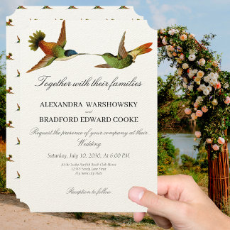 Convite Elegant Wedding Hummingbird  wedding invitation