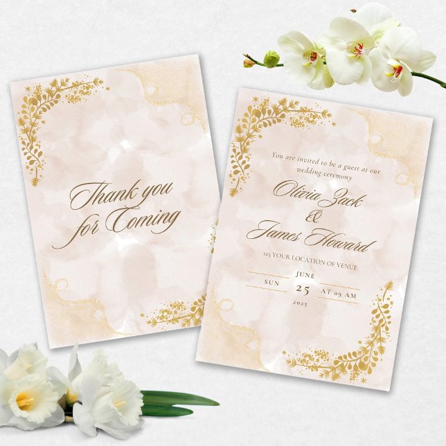 Convite Elegant Wedding invitation (Criador carregado)