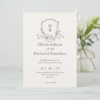 Convite Elegant Wedding Invitation Card