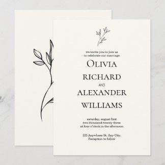 Convite Elegant Wedding Invitation Card