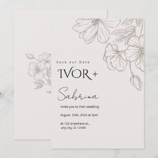Convite Elegant Wedding Invitation Card TemplateInvitation