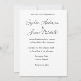 Convite Elegant Wedding Invitation Cover | Romantic Floral