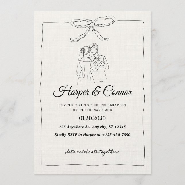 Convite Elegant Wedding Invitation – Customizable (Frente)