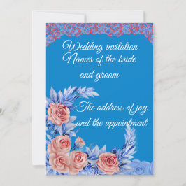 Convite Elegant Wedding Invitation Romantic Floral Style