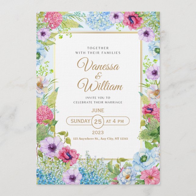 Convite Elegant Wedding Invitation | Timeless Romantic (Frente)