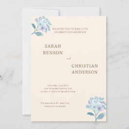 Convite Elegant Wedding Invitation with Floral Design