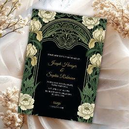 Convite Elegant wedding invitation with ornate floral