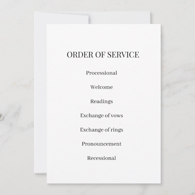 Convite Elegant Wedding Program & Wedding Party Guide (Verso)