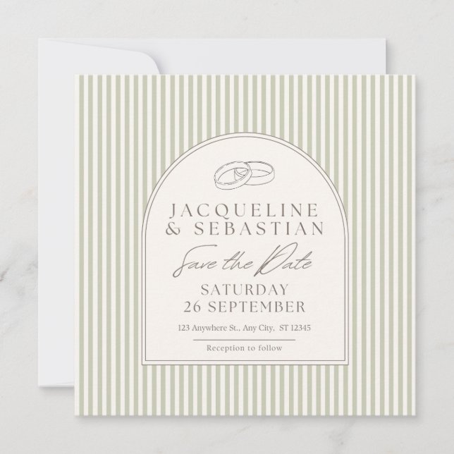 Convite Elegant Wedding Save the Date Card Design (Frente)