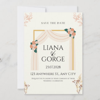 Convite Elegant  Wedding SAVE THE DATE Invitation Card |