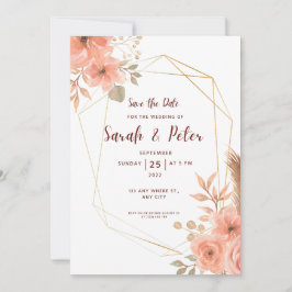Convite Elegant Wedding Save The Date Minimal Design