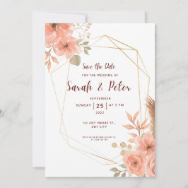 Convite Elegant Wedding Save The Date Minimal Design