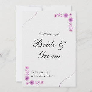 Convite Elegant Wedding  with Timeline & QR Code