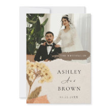 Elegant White Cream Modern Photo Wedding 