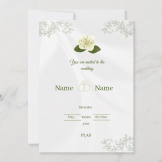 Convite Elegant White Rose Floral Wedding Invita