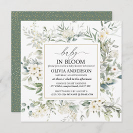 Convite Elegant Wildflower baby in blogue Invitation