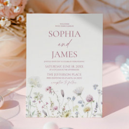 Convite Elegant Wildflower Floral Flowers Wedding