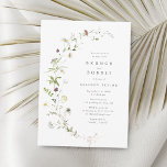 Convite Elegant Wildflower Rustic Boho Bridal Shower<br><div class="desc">Elegant delicate watercolor wildflowers,  set alongside your event details. Pastel palettes of soft yellow,  off white,  beige,  dusty rose,  blush pink,  burgundy,  and botanical greenery,  simple and romantic. Great floral brunch and bubbly bridal shower invitations for modern rustic party,  boho country garden party in spring and summer.</div>