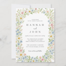 Convite Elegant Wildflower Wedding Invitation