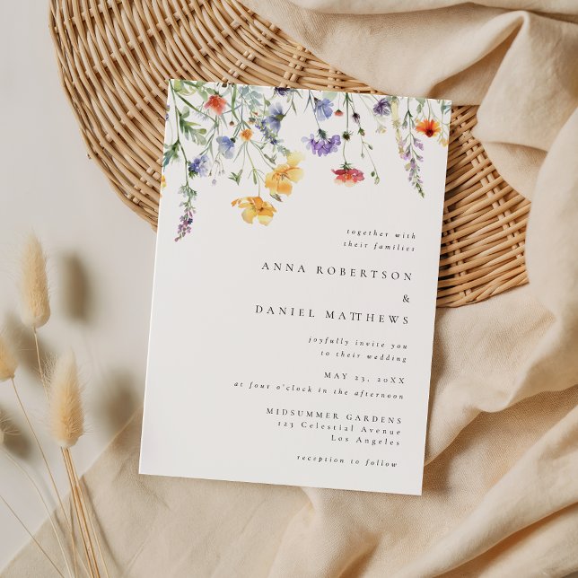 Convite Elegant Wildflower Wedding Invitation (Criador carregado)