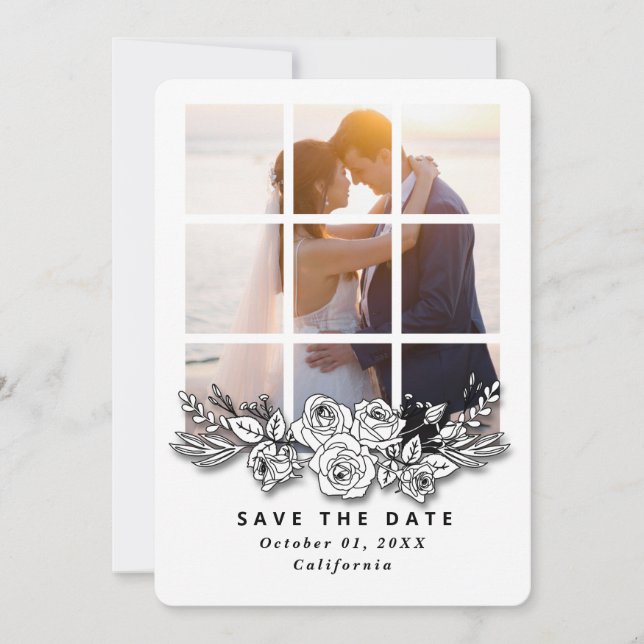 Convite Elegant Window with Image Wedding Save the Date (Frente)