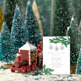 Convite Elegant Winter Clothes Ornaments Baby Shower