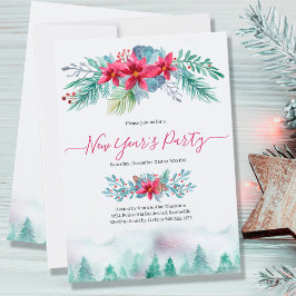 Convite Elegant Winter Forest New Year's Party
