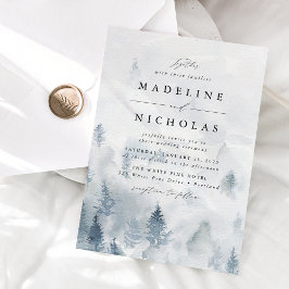 Convite Elegant Winter Forest Wedding Invitation