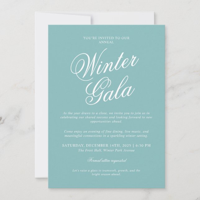 Convite Elegant Winter Gala Invitation Formal Holiday (Frente)